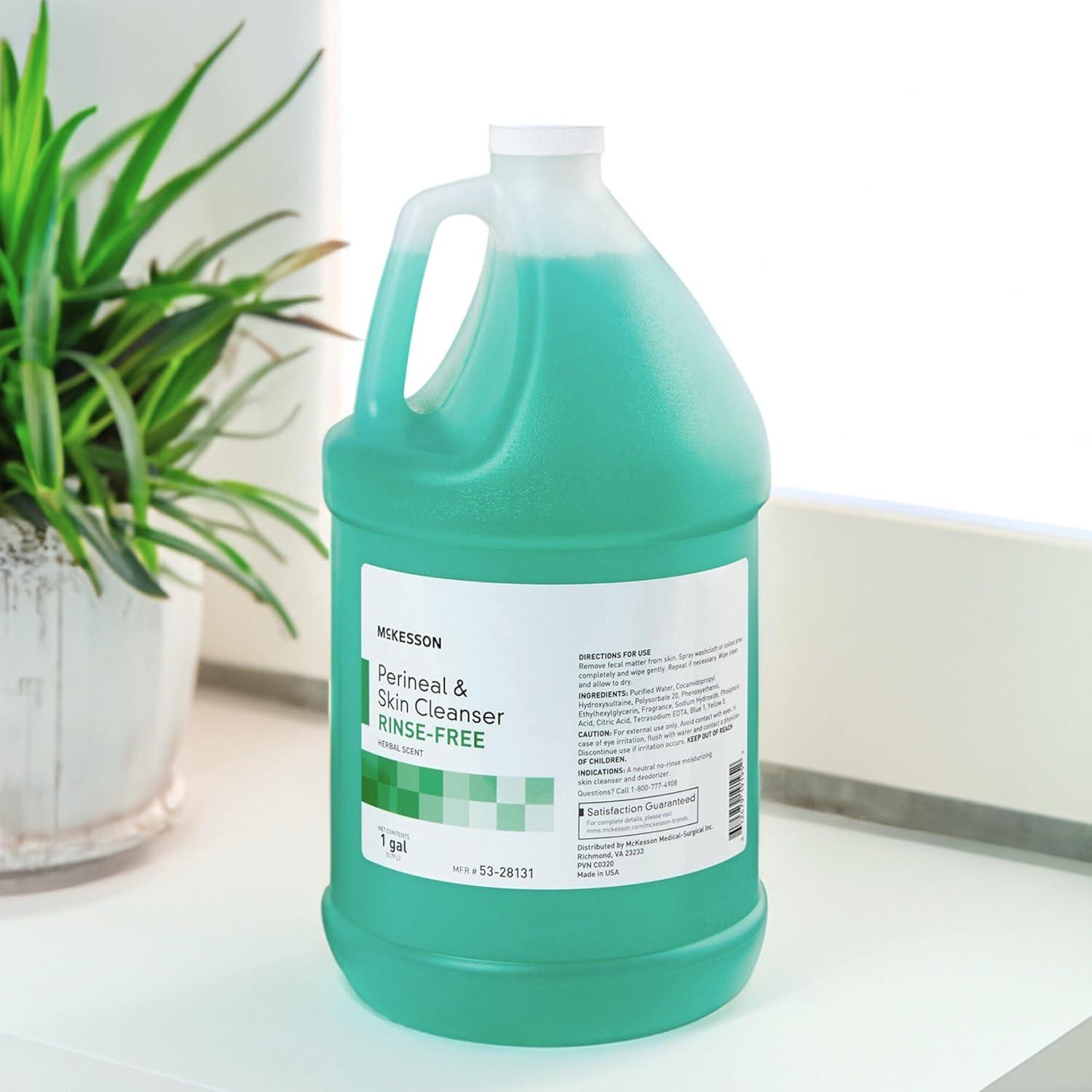 image:imageMcKesson Perineal Skin Cleanser 1 Gallon Pack of 1 RinseFree Body Wash for Incontinence or Ostomy Care Herbal Scent