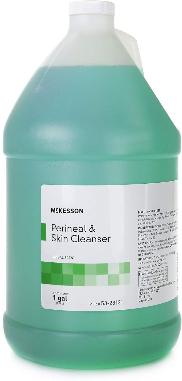 image:imageMcKesson Perineal Skin Cleanser 1 Gallon Pack of 1 RinseFree Body Wash for Incontinence or Ostomy Care Herbal Scent