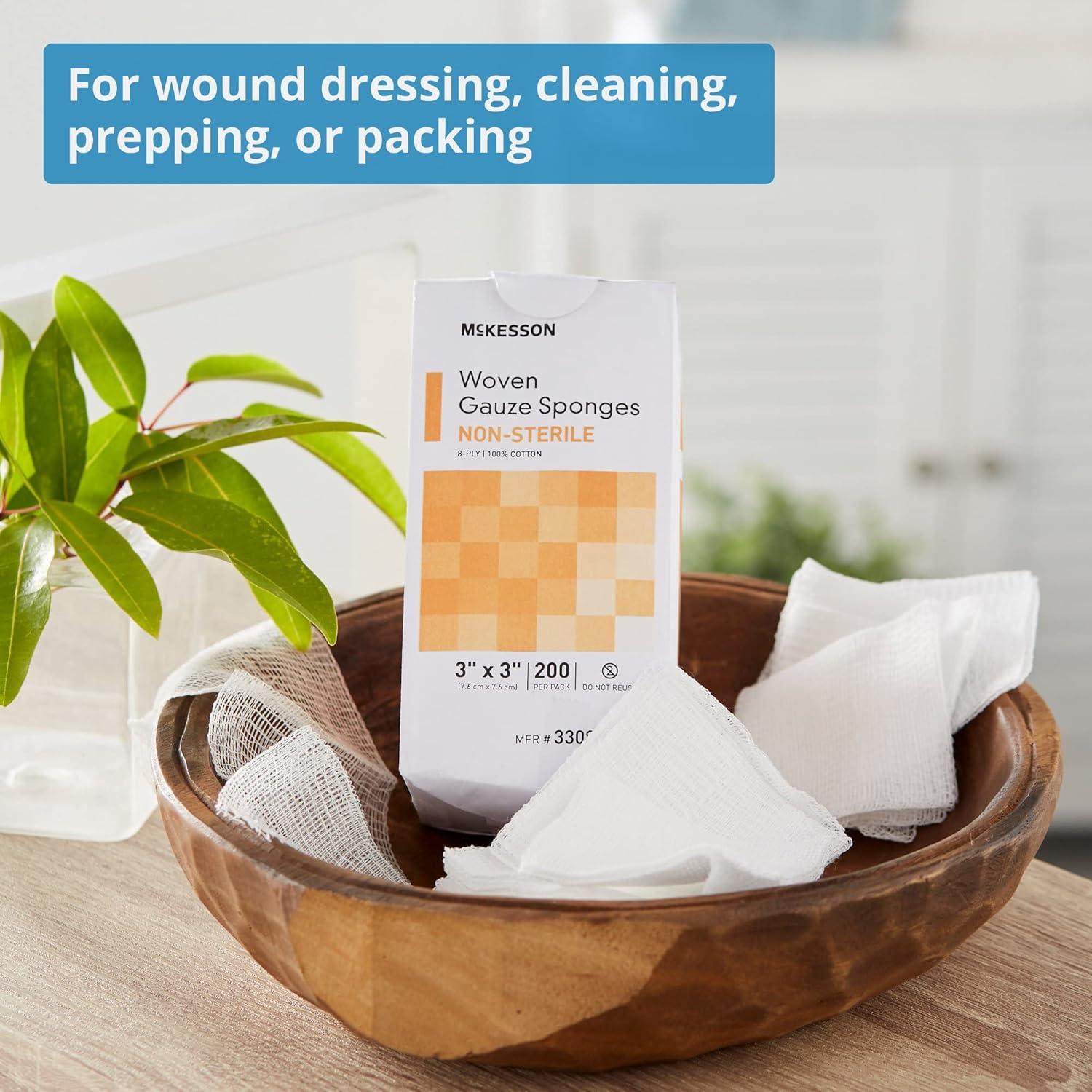 image:imageMcKesson Premium Woven Gauze Sponges Sterile 12Ply USP Type VII 100 Cotton 4 in x 4 in 10 per Pack 128 Packs 1280 Total