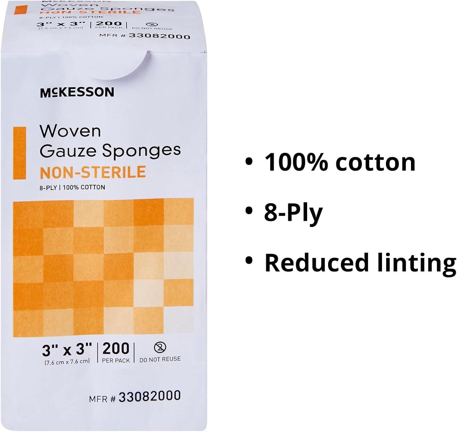 image:imageMcKesson Premium Woven Gauze Sponges Sterile 12Ply USP Type VII 100 Cotton 4 in x 4 in 10 per Pack 128 Packs 1280 Total