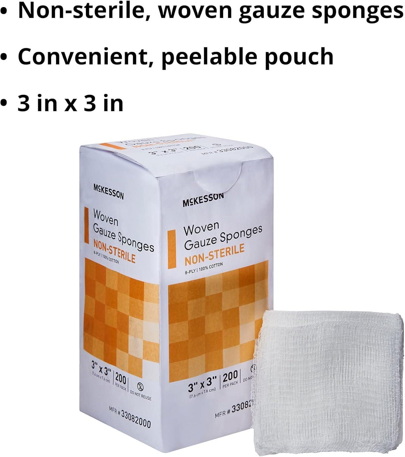 image:imageMcKesson Premium Woven Gauze Sponges Sterile 12Ply USP Type VII 100 Cotton 4 in x 4 in 10 per Pack 128 Packs 1280 Total