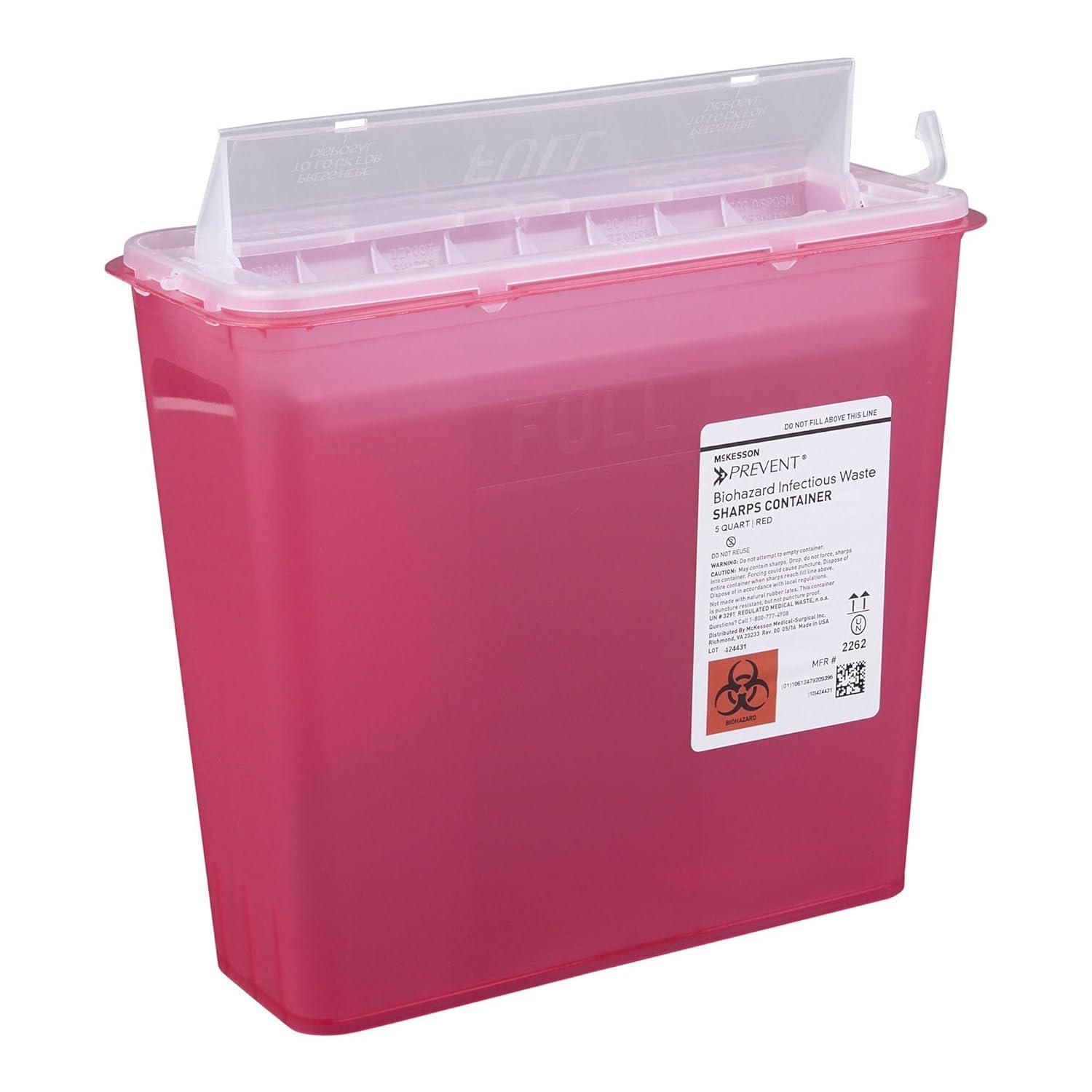 image:imageMcKesson Prevent Biohazard Sharps Container Plastic Red 125 gal