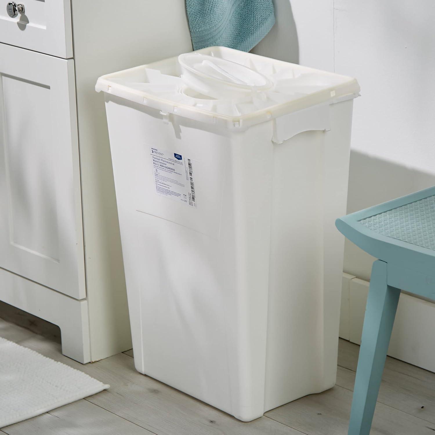 image:imageMcKesson Prevent Pharmaceutical Sharps Container Premium PGII NonHazardous Plastic Vertical Entry Rotating Lid 18 gal 13 in x 17 310 in x 24 35 in 7 Count