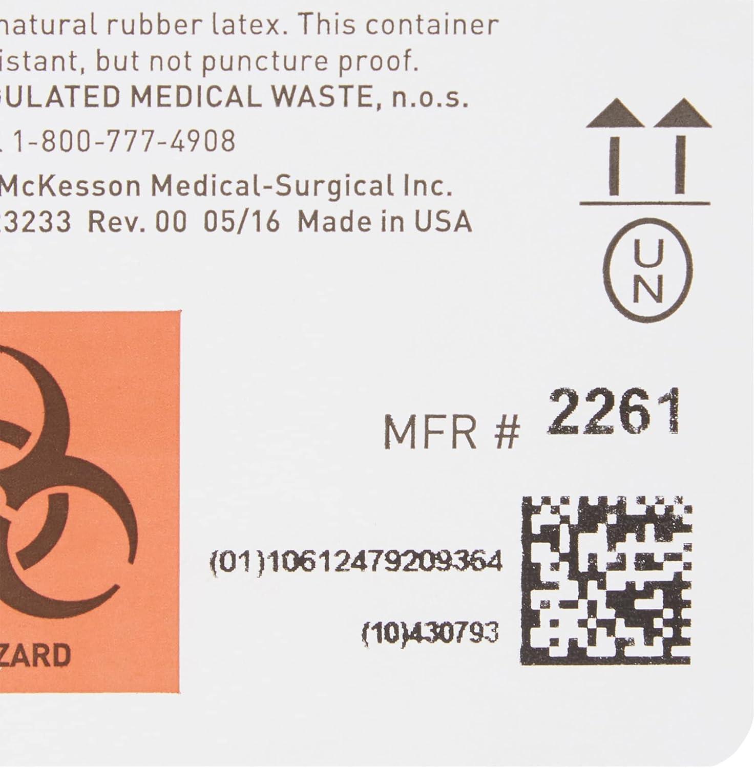 image:imageMcKesson Prevent Sharps Container for Home Use 5 Quart for Biohazard Infectious Waste Needle and Syringe Disposal Translucent Touchless Lid White 1 Count