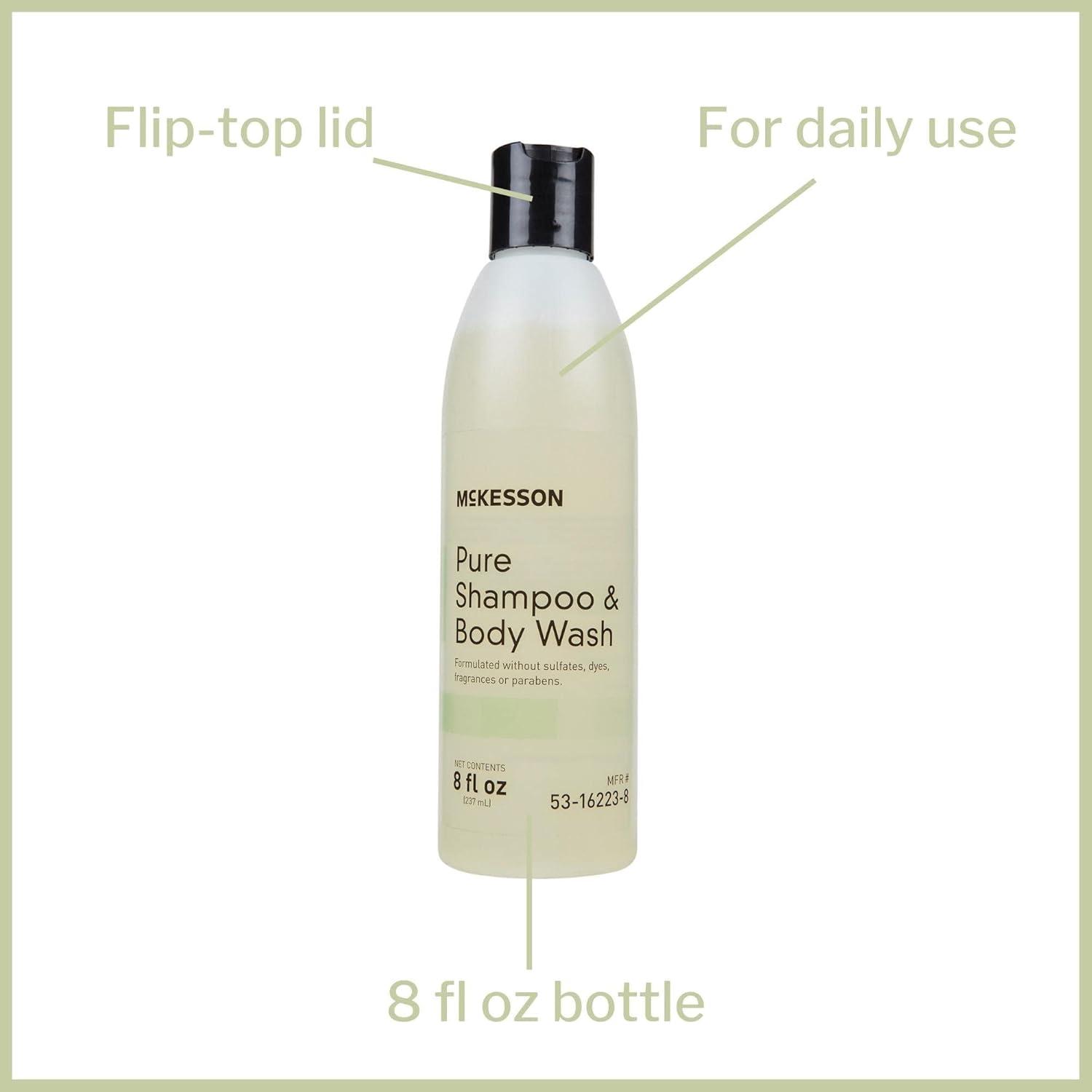 image:imageMcKesson Pure Shampoo and Body Wash Sulfates Dyes Fragrance and Parabens Free Unscented 8 oz 1 Count1 Ounce Pack of 1