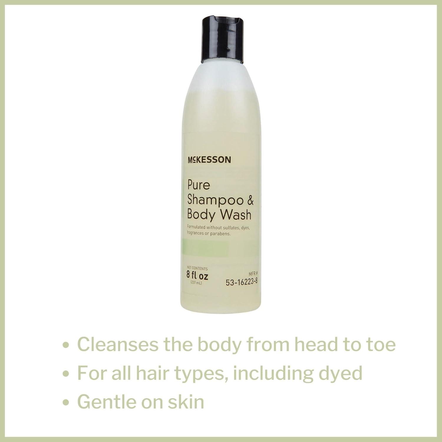 image:imageMcKesson Pure Shampoo and Body Wash Sulfates Dyes Fragrance and Parabens Free Unscented 8 oz 1 Count8 Fl Oz Pack of 48