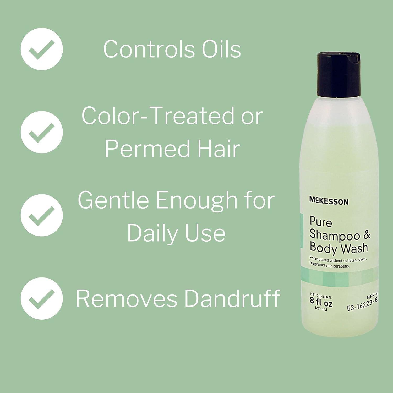 image:imageMcKesson Pure Shampoo and Body Wash Sulfates Dyes Fragrance and Parabens Free Unscented 8 oz 1 Count8 Fl Oz Pack of 48
