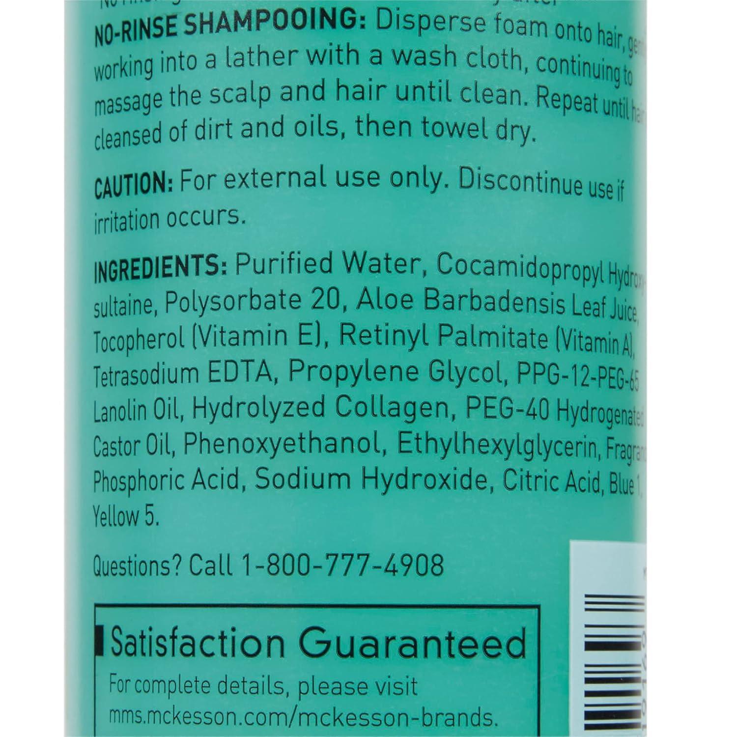 image:imageMcKesson RinseFree Foam Cleanser with Aloe 9 oz 2 Count Vitamin A and E Body Wash amp Shampoo for Elderly Hospital Grade Cucumber Melon