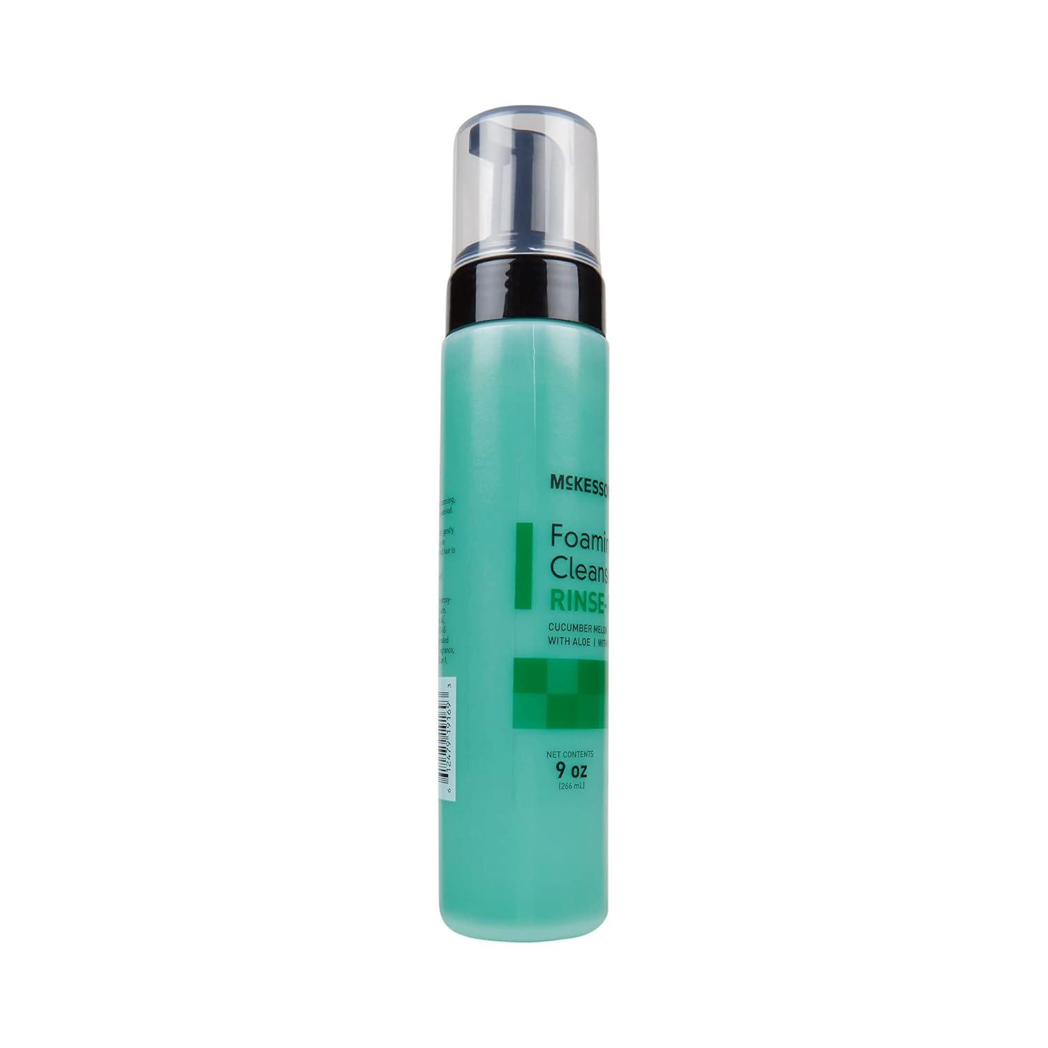 image:imageMcKesson RinseFree Foam Cleanser with Aloe 9 oz 2 Count Vitamin A and E Body Wash amp Shampoo for Elderly Hospital Grade Cucumber Melon