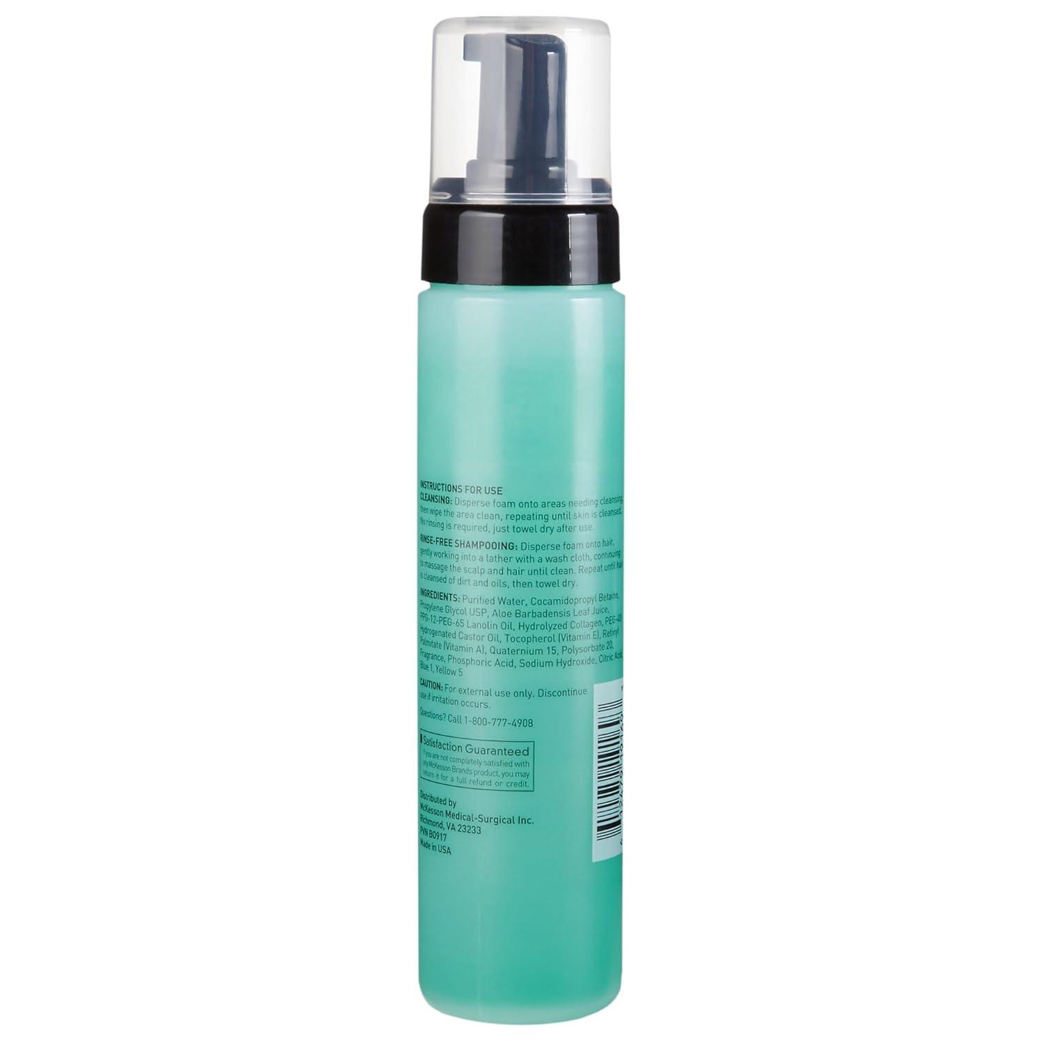 image:imageMcKesson RinseFree Foam Cleanser with Aloe 9 oz 2 Count Vitamin A and E Body Wash amp Shampoo for Elderly Hospital Grade Cucumber Melon