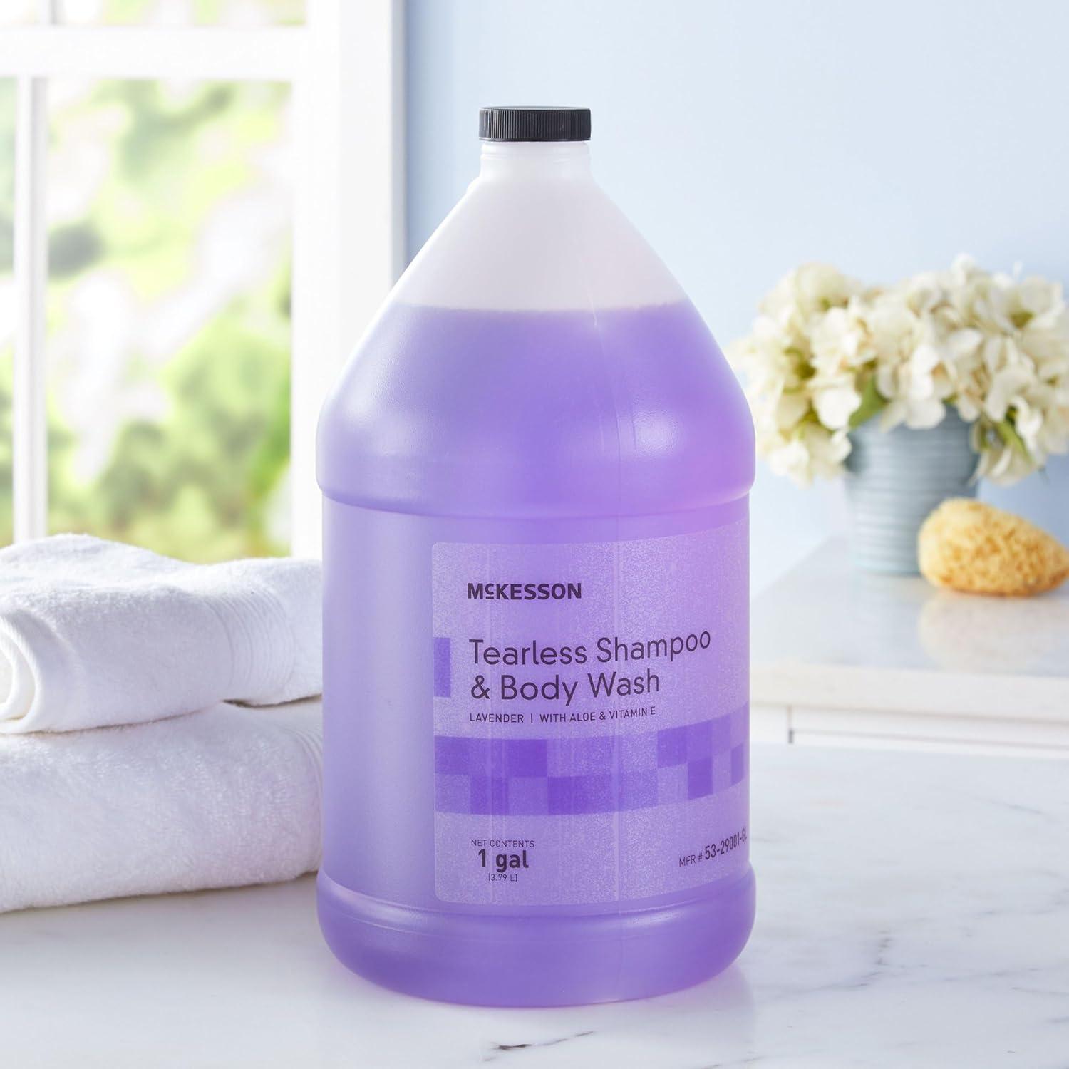 image:imageMcKesson Shampoo and Body Wash with Aloe amp Vitamin E 1 Gallon Pack of 1 Bulk Refill Tearless Lavender128 Fl Oz Pack of 1