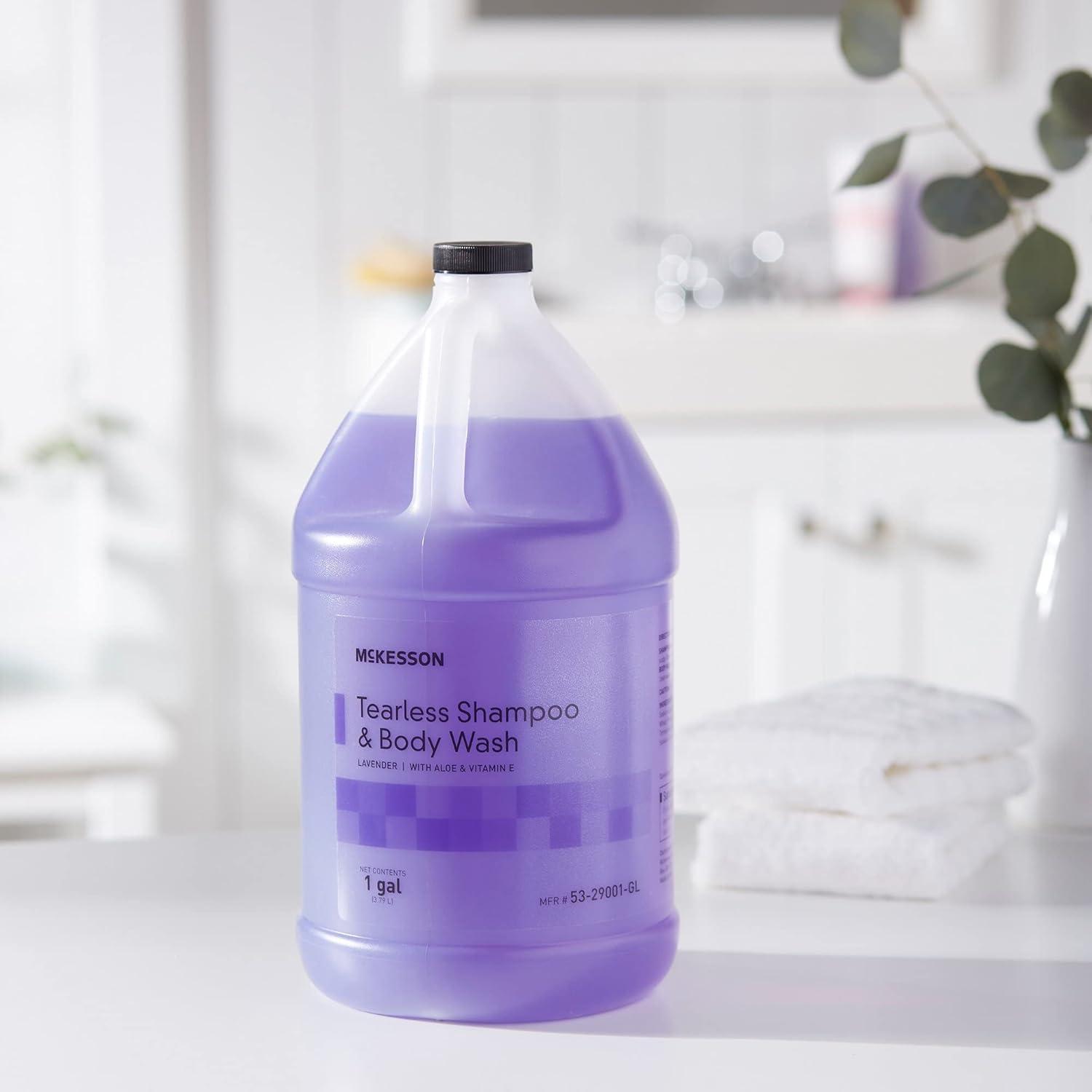 image:imageMcKesson Shampoo and Body Wash with Aloe amp Vitamin E 1 Gallon Pack of 1 Bulk Refill Tearless Lavender128 Fl Oz Pack of 1