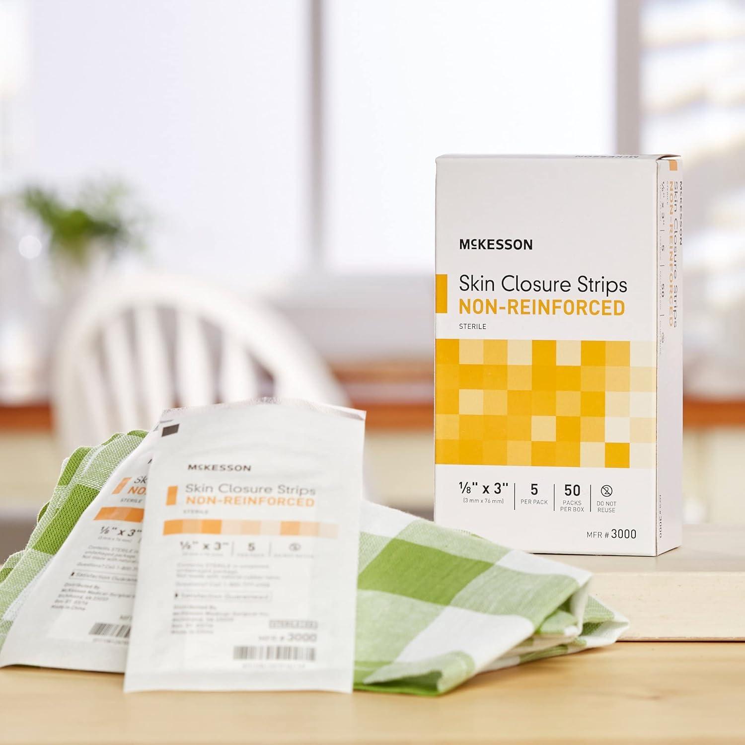 image:imageMcKesson Skin Closure Adhesive Strips Flexible Steri Strip for Wound Care 18 in x 3 in 250 Count