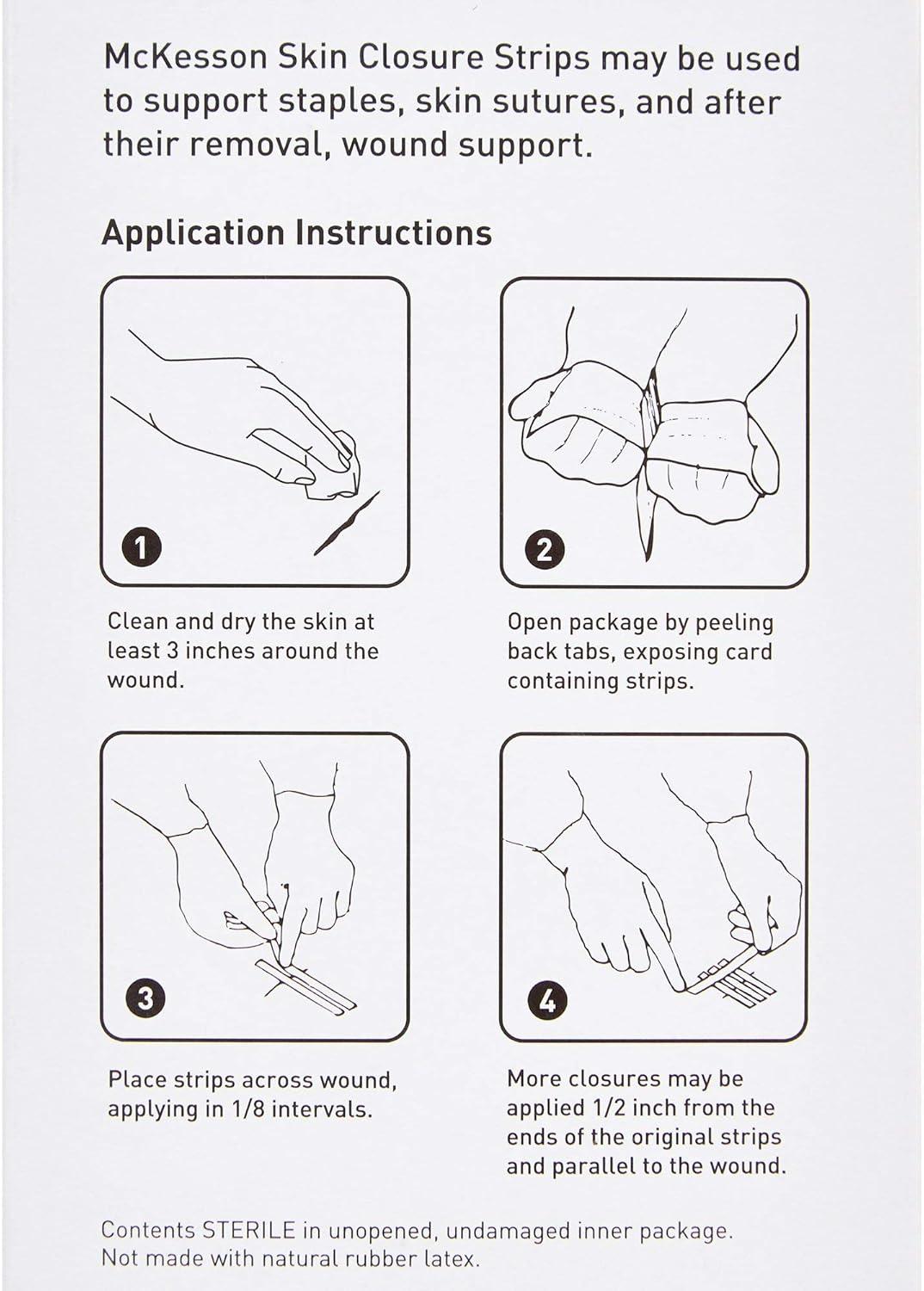 image:imageMcKesson Skin Closure Strips Sterile Reinforced 14 in x 4 in 200 Count