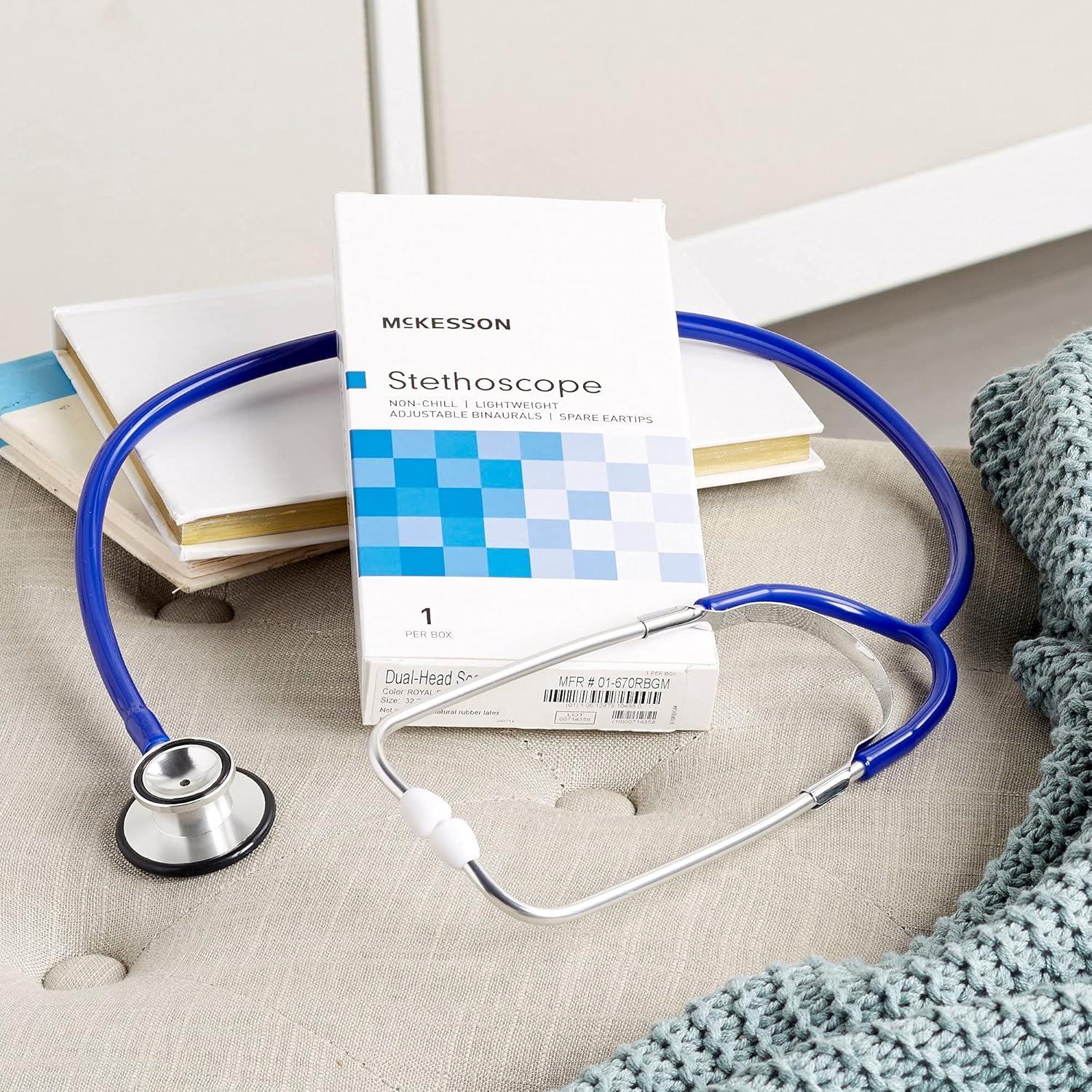 image:imageMcKesson Stethoscope Lightweight DoubleSided Chestpiece Adjustable Binaurals Royal Blue 22 in 1 Count