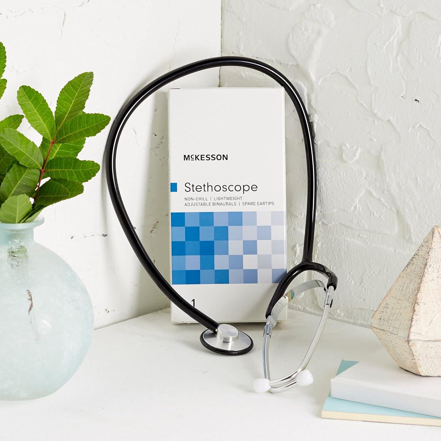 image:imageMcKesson Stethoscope Lightweight Single Head Diaphragm Only Adjustable Binaurals Black 21 in 1 Count