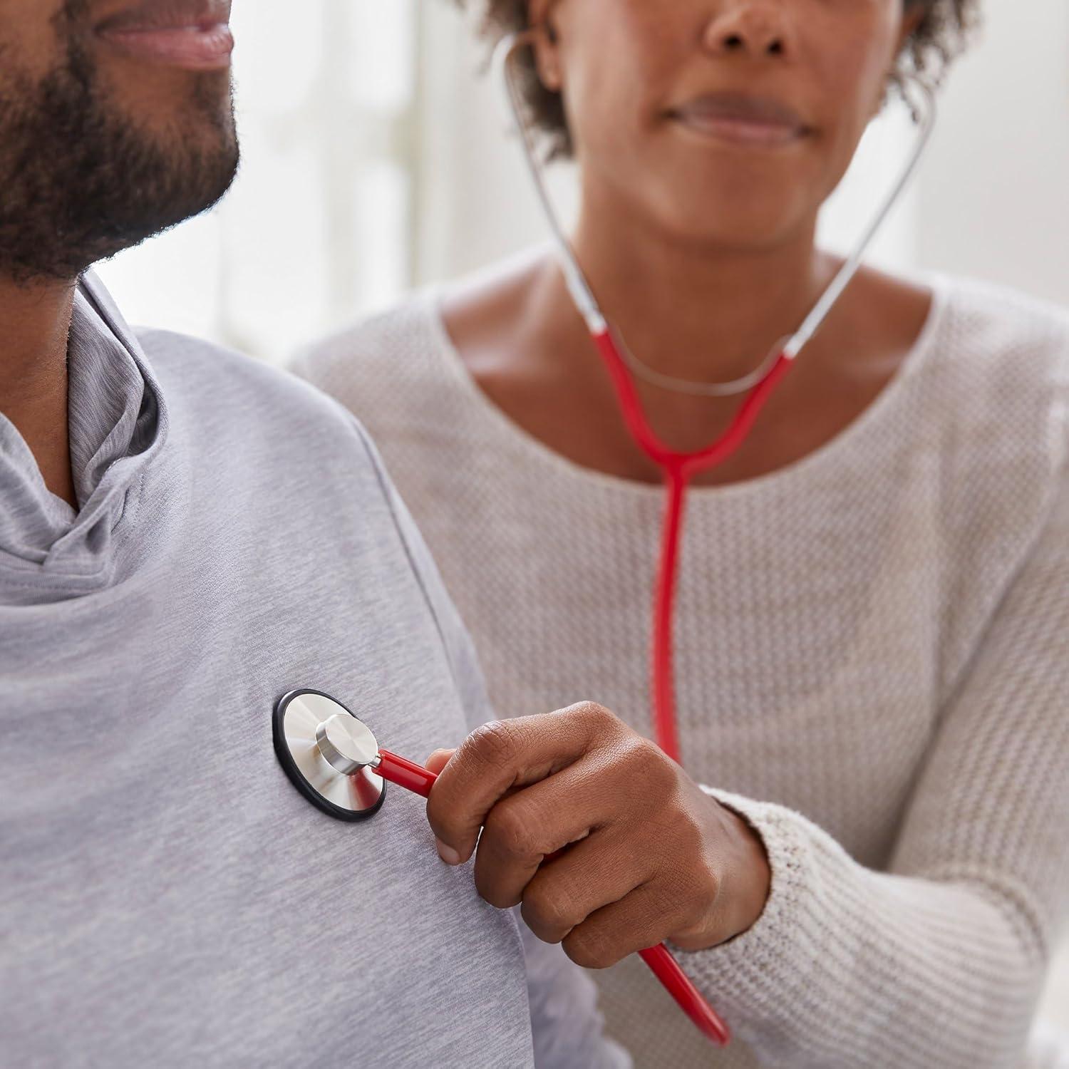 image:imageMcKesson Stethoscope Lightweight Single Head Diaphragm Only Adjustable Binaurals Red 21 in 1 Count