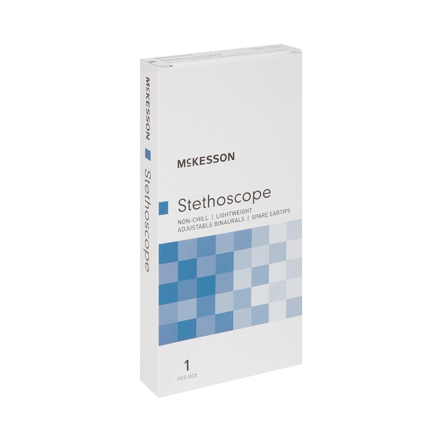 image:imageMcKesson Stethoscope Lightweight Single Head Diaphragm Only Adjustable Binaurals Teal Blue 21 in 1 Count
