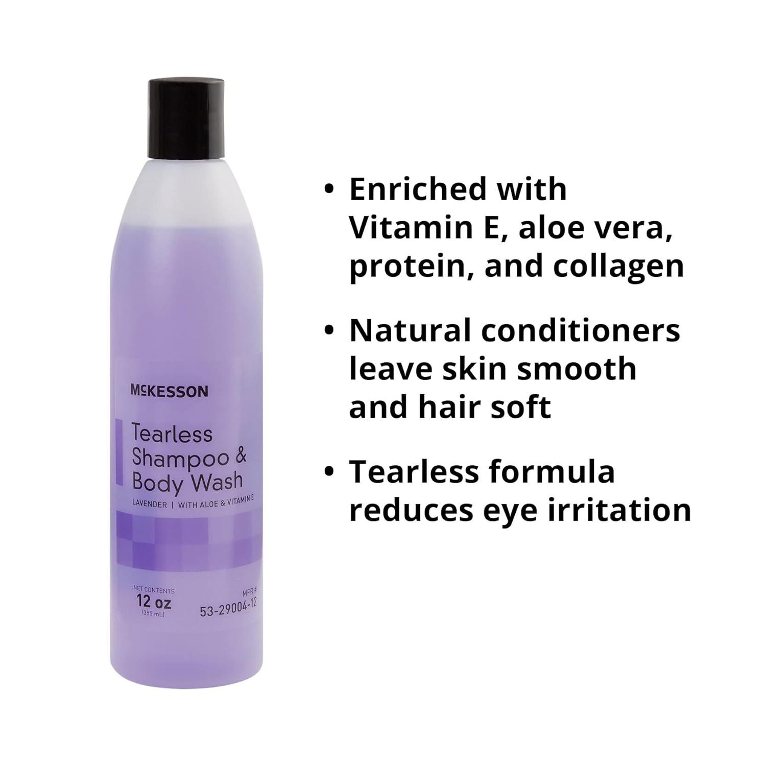 image:imageMcKesson Tearless Shampoo and Body Wash with Aloe and Vitamin E Lavender Scent 12 oz 1 Count