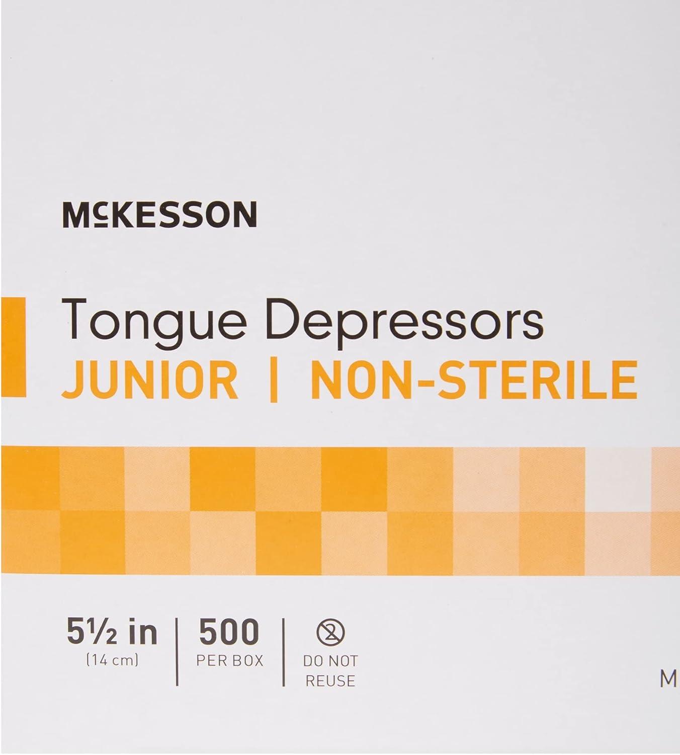 image:imageMcKesson Tongue Depressors 5000 Count Junior Size NonSterile Wood Unflavored SplinterFree 55 in Use for Medical Arts Crafts Spa 500 Count Pack of 10