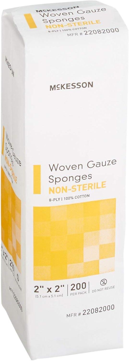 image:imageMcKesson Woven Gauze Sponges NonSterile 8Ply 100 Cotton 2 in x 2 in 200 per Pack 5 Packs 1000 Total