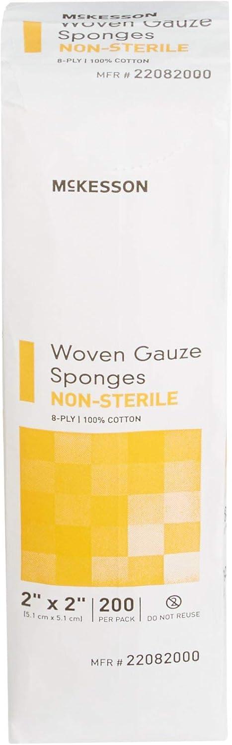 image:imageMcKesson Woven Gauze Sponges NonSterile 8Ply 100 Cotton 2 in x 2 in 200 per Pack 5 Packs 1000 Total