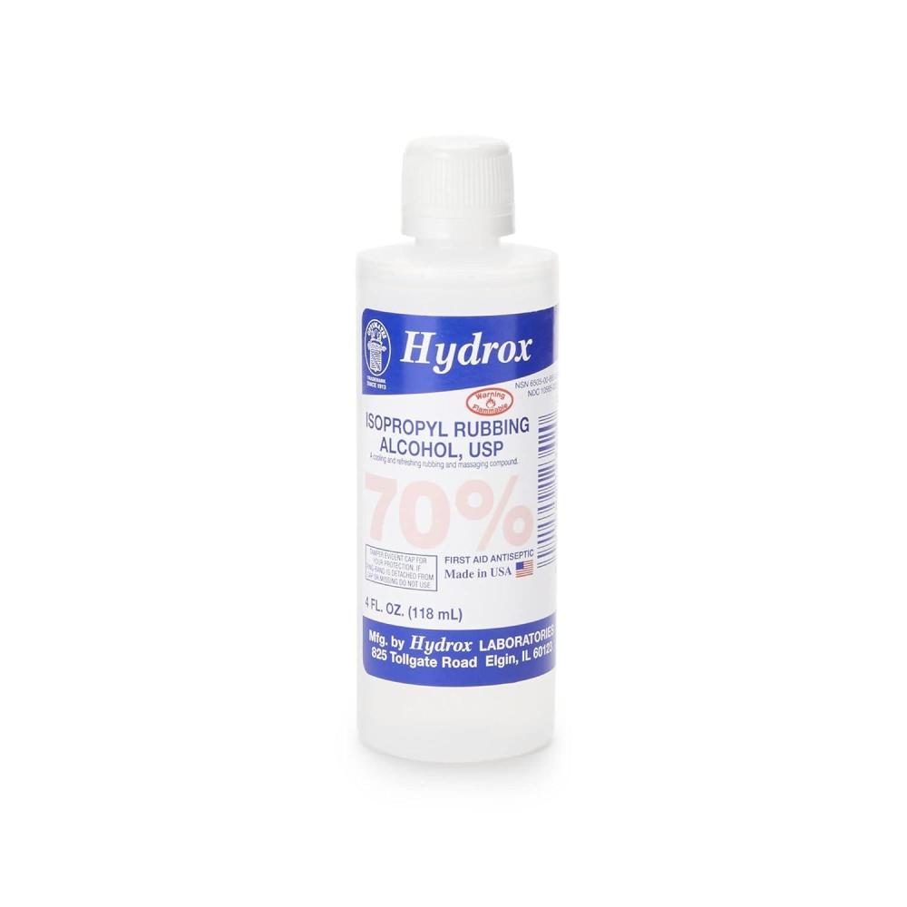image:imageMcKesson 70 Isopropyl Rubbing Alcohol First Aid Solution for Cuts Scrapes Cleaning 4 oz 60 Count