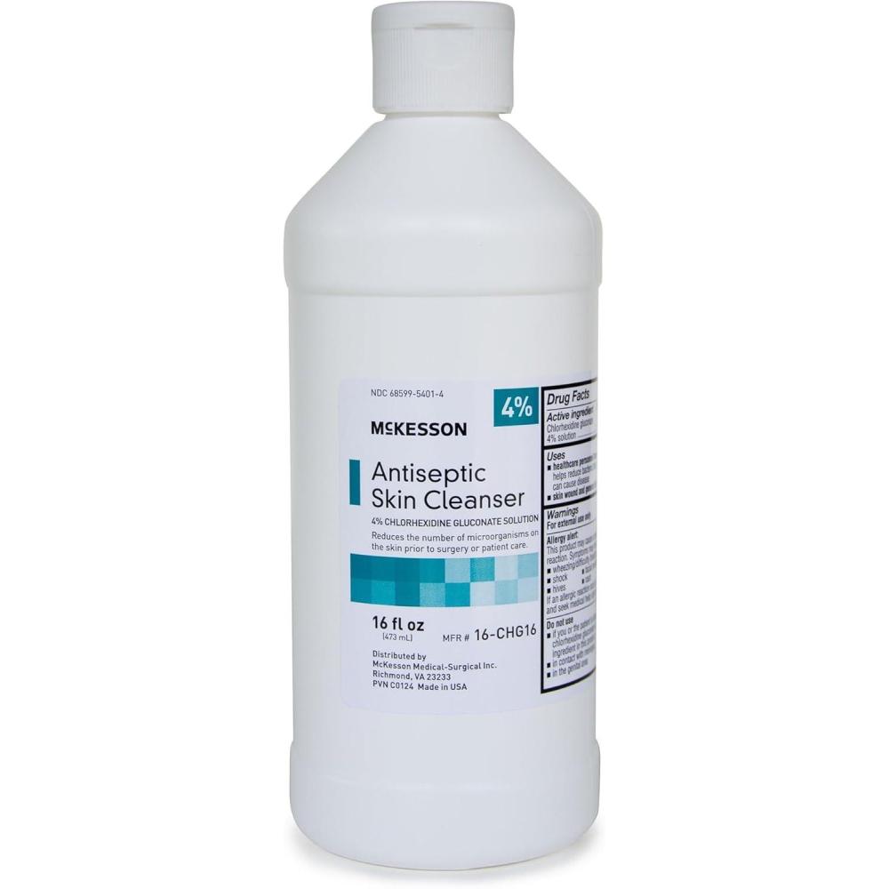 image:imageMcKesson Antiseptic Skin Cleanser 4 Strength  Effective Solution for Surgical and Healthcare Personnel FlipTop Bottle 16 oz 1 Count
