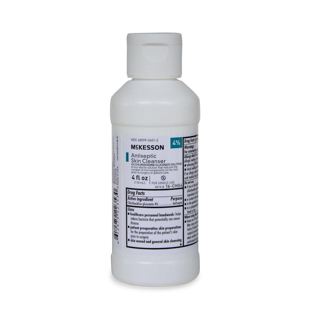 image:imageMcKesson Antiseptic Skin Cleanser for Wound Cleansing and Hand Washing 4 Chlorhexidine Gluconate 4 oz Bottle 1 Count