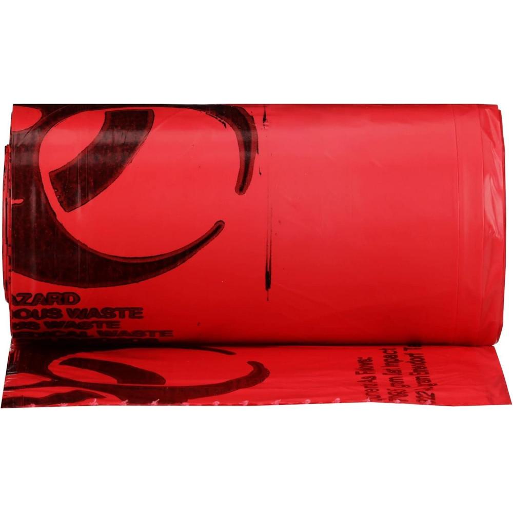 image:imageMcKesson Biohazard Bags 10 to 15 gal 250 Count Hazardous Infectious Waste Bag Medical Hospital Grade Red