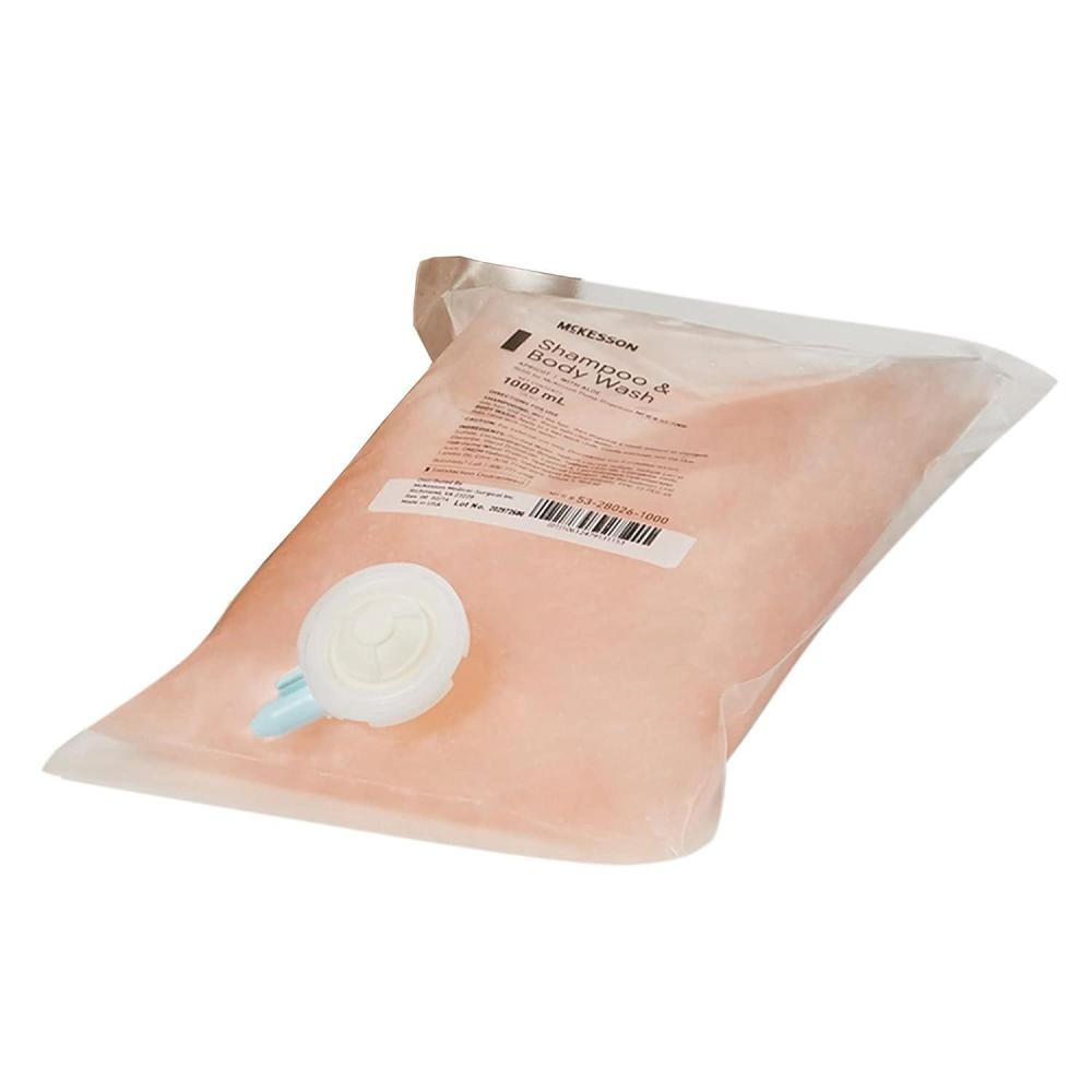 image:imageMcKesson Body Wash and Shampoo Refill Bag Apricot Scent 1000 mL 1 Count