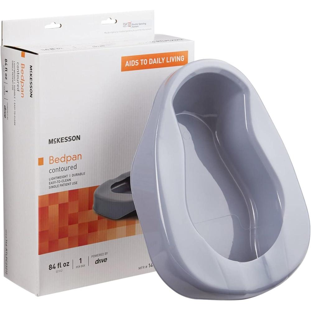 image:imageMcKesson Contoured Bedpan Plastic Unisex 84 fl oz Gray 1625 in x 12 in x 425 in 6 Count