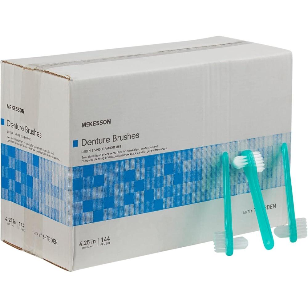 image:imageMcKesson Denture Brushes 2Sided Bristle Green 144 Count