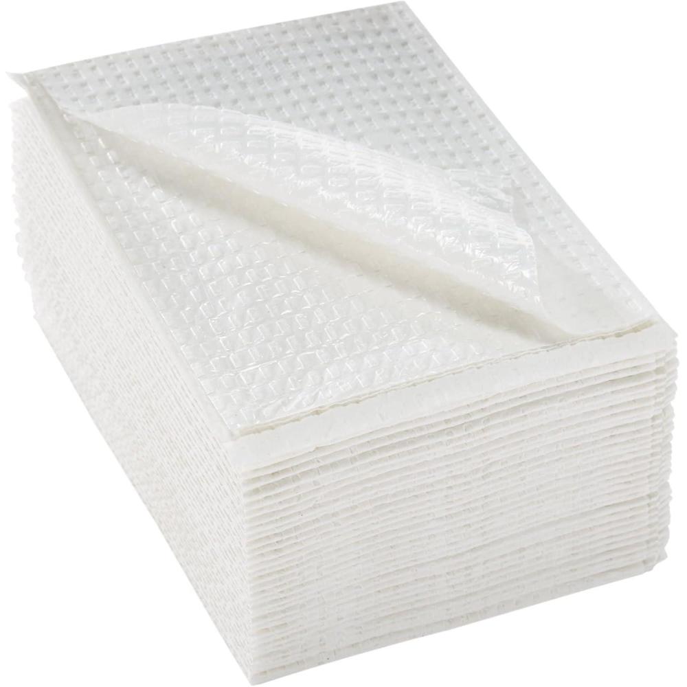image:imageMcKesson Disposable Towels Pack of 250 for Dental Bibs Nails Tattoo Dentist Medical  13 x 18 in 2Ply Tissue with Poly Back Waffle Embossed White