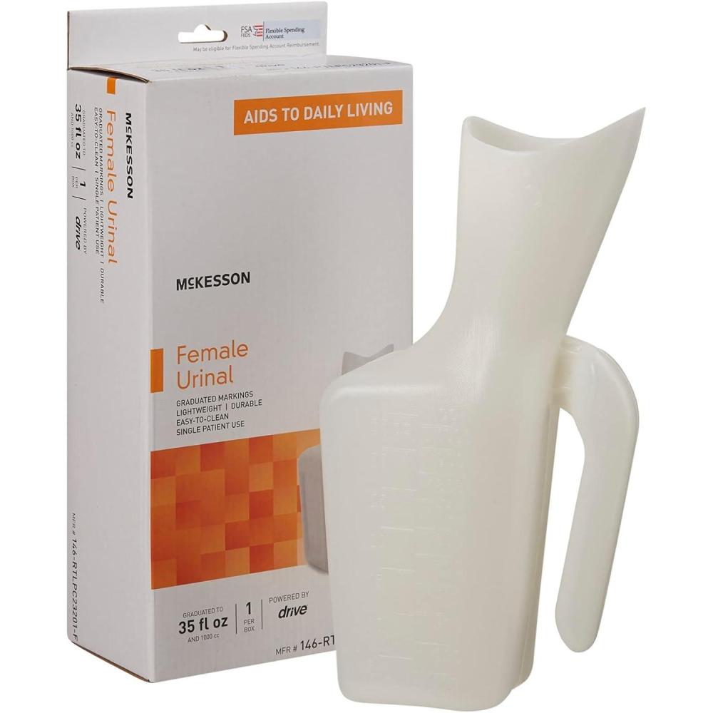 image:imageMcKesson Female Urinal Graduated Markings Lightweight Single Patient Use 946 mL 1 Count