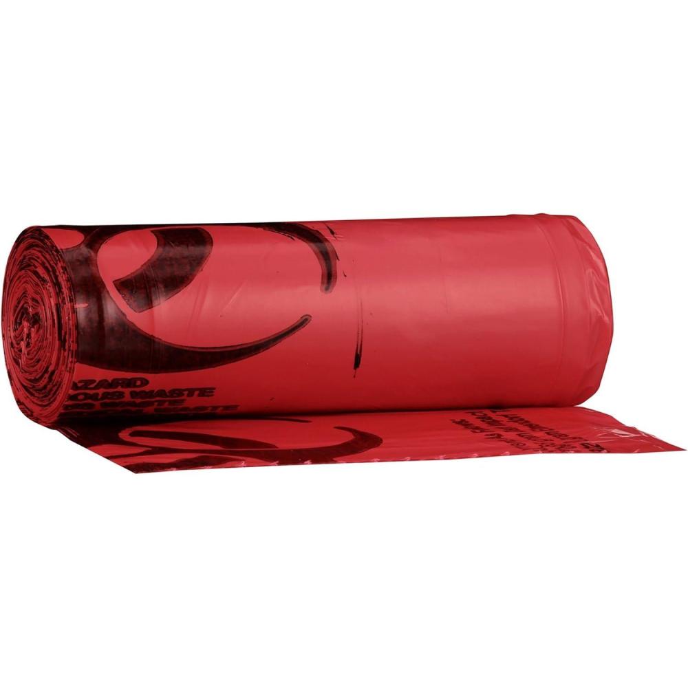 image:imageMcKesson Infectious Waste Bags StarSealed Bottom 125 mil Red 45 gal 55 gal Capacity 40 in x 55 in 150 Count