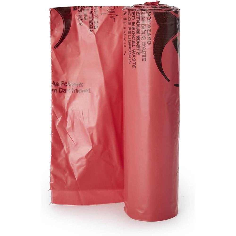 image:imageMcKesson Infectious Waste Bags  StarSealed Bottom 16 mil  Red 40 gal to 45 gal Capacity 40 in x 46 in 100 Count