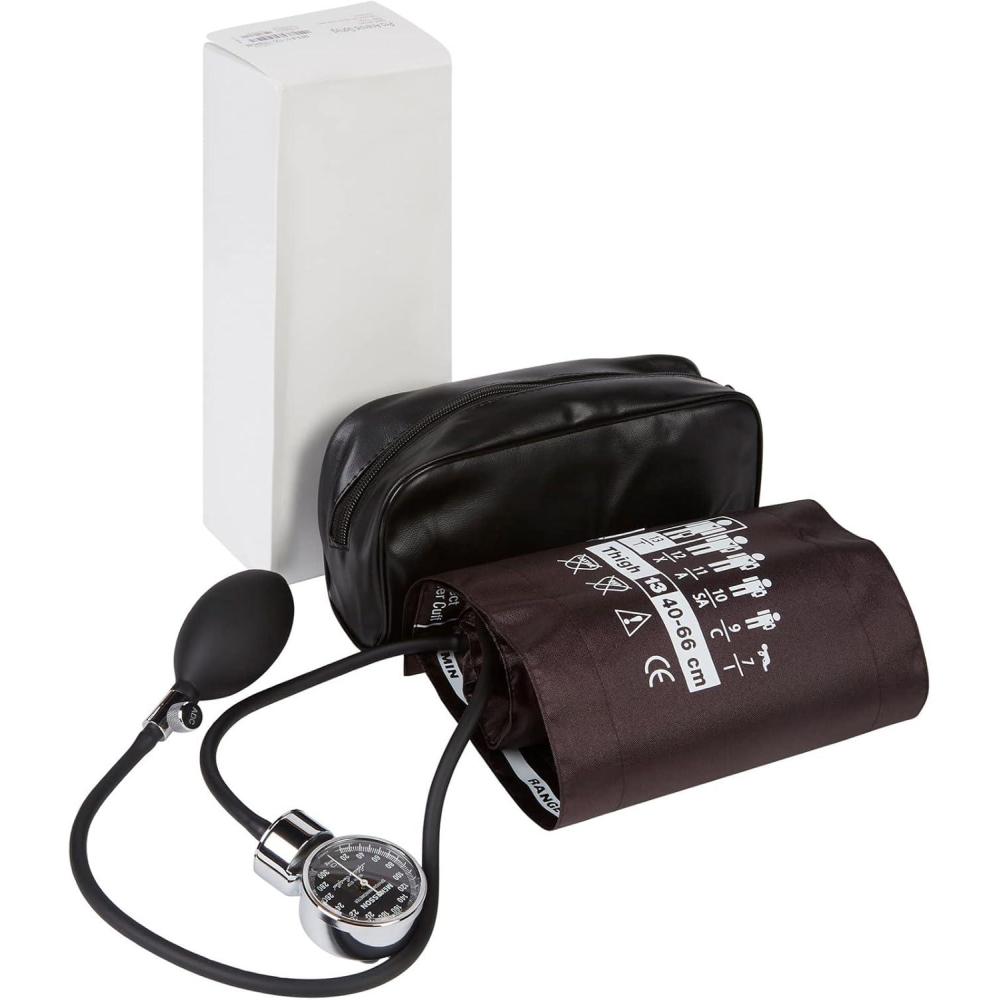 image:imageMcKesson LUMEON Aneroid Sphygmomanometer  Pocket Blood Pressure Gauge and Thigh Cuff for Adults Size Large  Brown 23 cm to 40 cm 1 Count