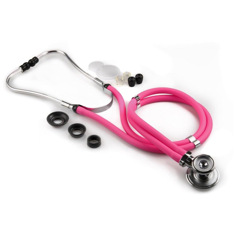 image:imageMcKesson Lumeon Sprague Rappaport Stethoscope  DualHead Lightweight Scope Double Tube Adjustable Aluminum Binaurals  Pink 22 in 1 Count