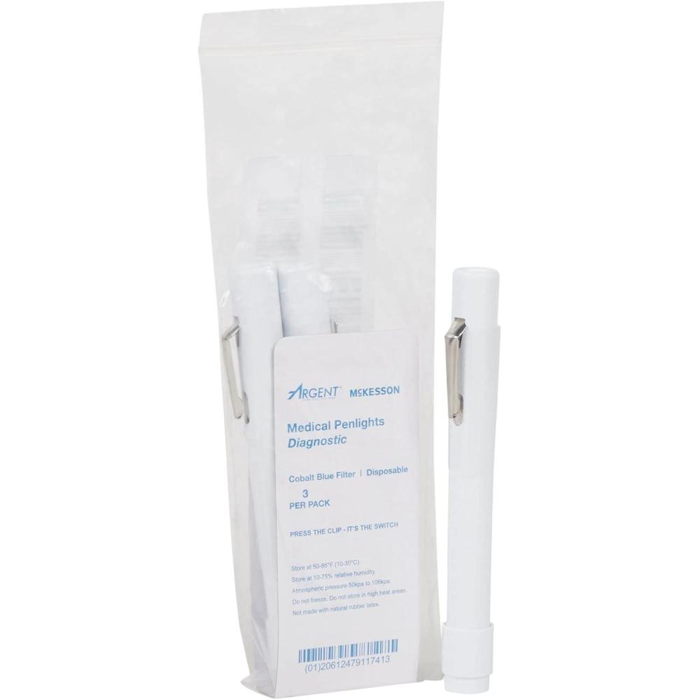 image:imageMcKesson Medical Penlights for Nurses and Medical Professionals Disposable Diagnostic Penlight Cobalt Blue Disposable 45 inch 1 Count 3 Packs 3 Total