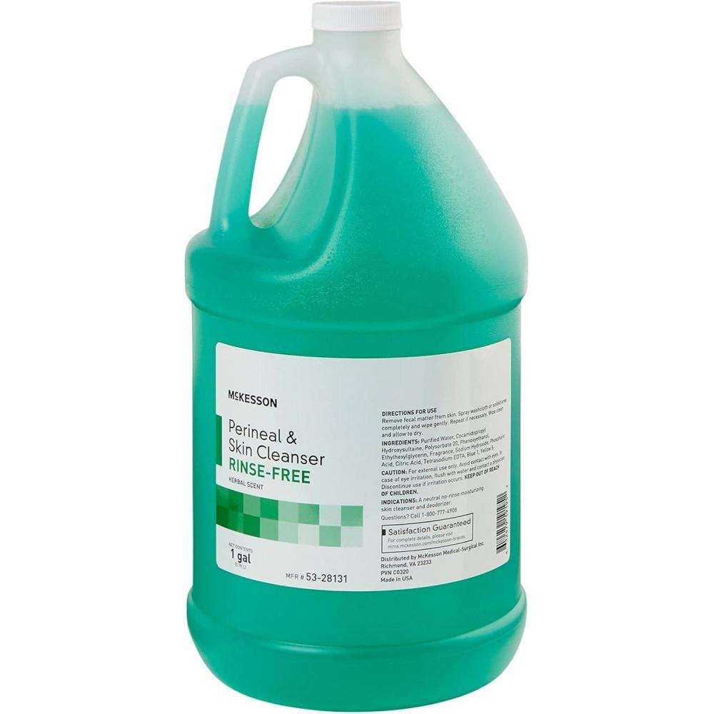 image:imageMcKesson Perineal Skin Cleanser 1 Gallon Pack of 1 RinseFree Body Wash for Incontinence or Ostomy Care Herbal Scent