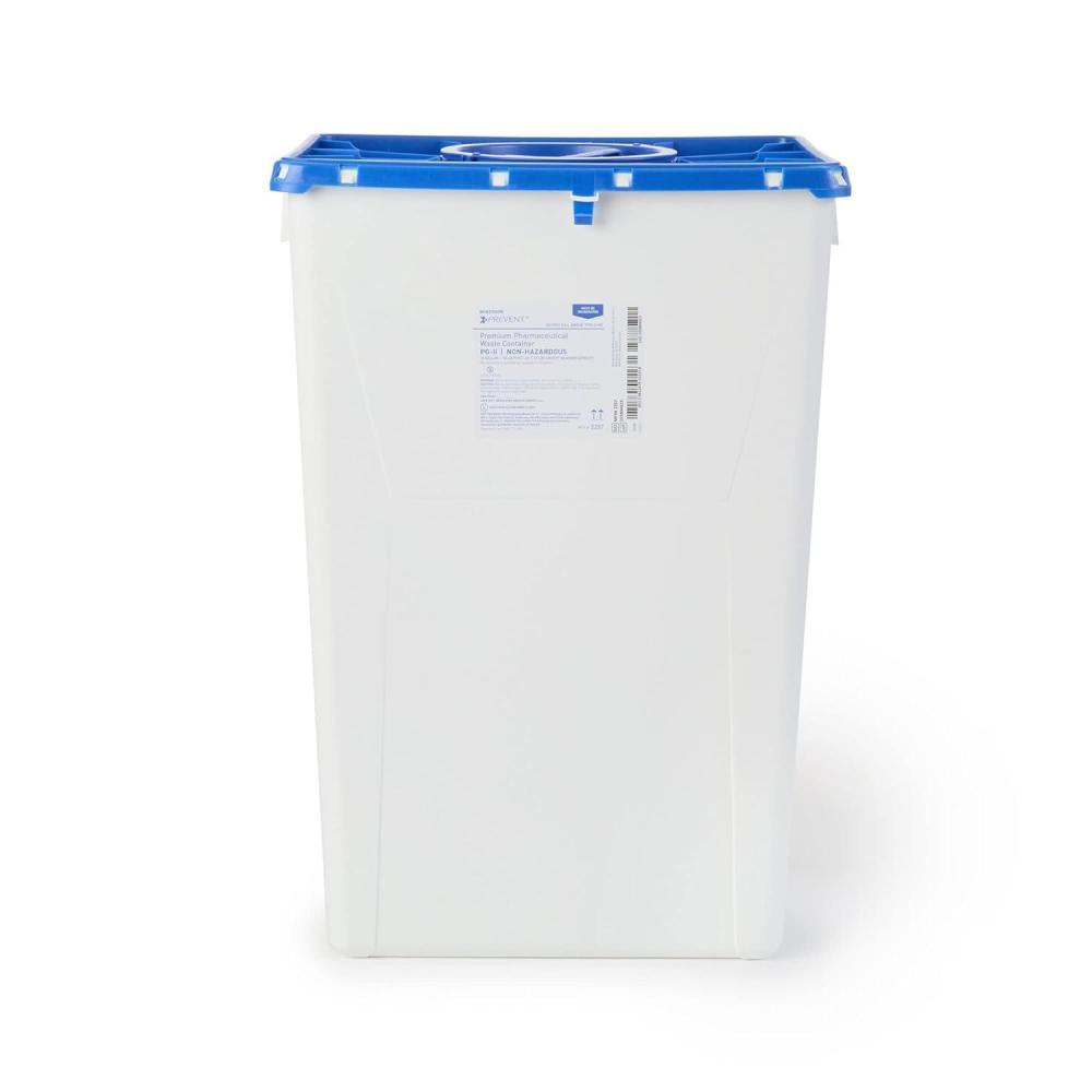 image:imageMcKesson Prevent Pharmaceutical Sharps Container Premium PGII NonHazardous Plastic Vertical Entry Rotating Lid 18 gal 13 in x 17 310 in x 24 35 in 1 Count