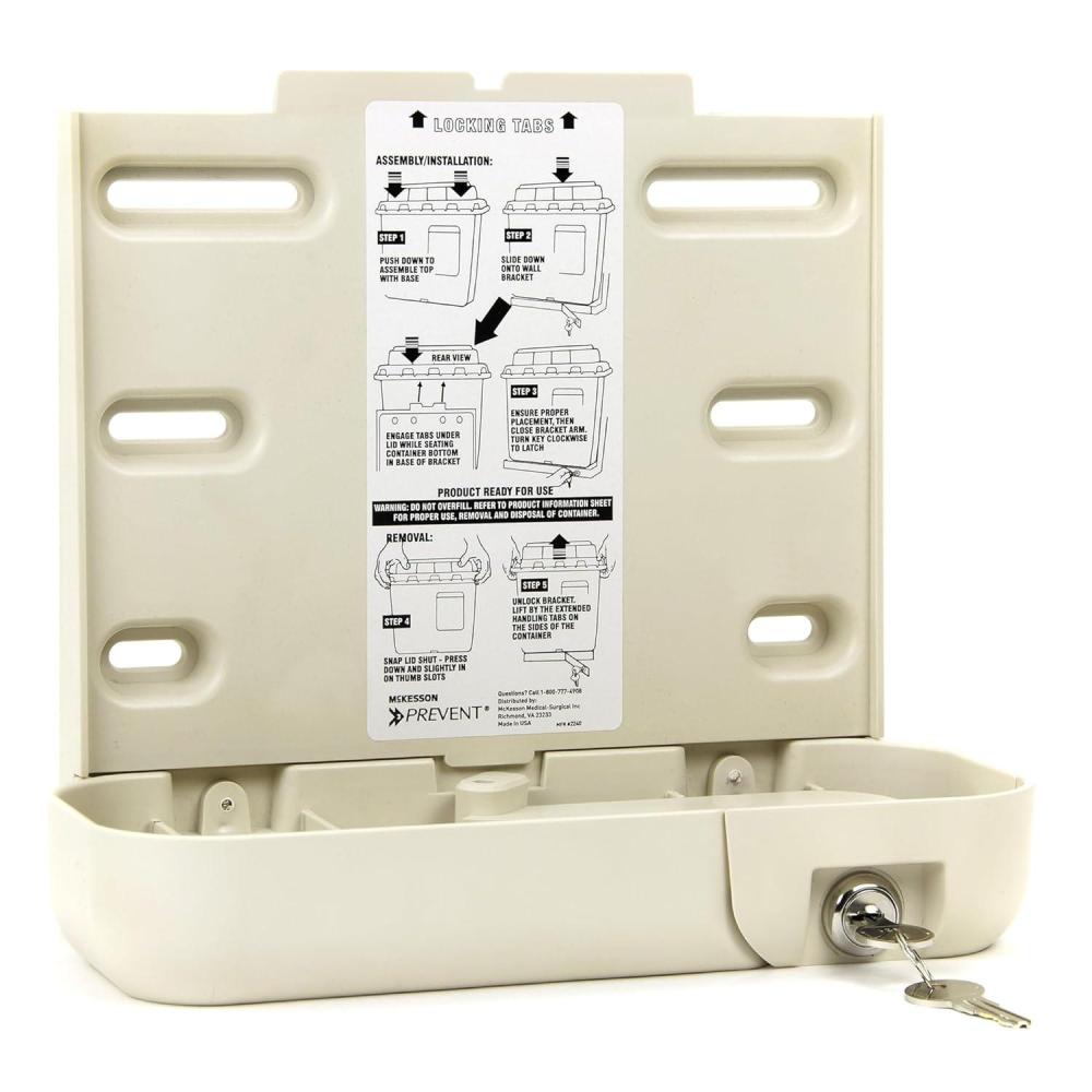 image:imageMcKesson Prevent Sharps Locking Wall Cabinet for Biohazard Infectious Waste 10 in x 435 in x 936 in 2 Count