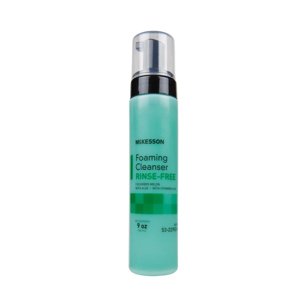 image:imageMcKesson RinseFree Foam Cleanser with Aloe 9 oz 1 Count Vitamin A and E  Body Wash amp Shampoo for Elderly Hospital Grade Cucumber MelonCucumber Melon Scent