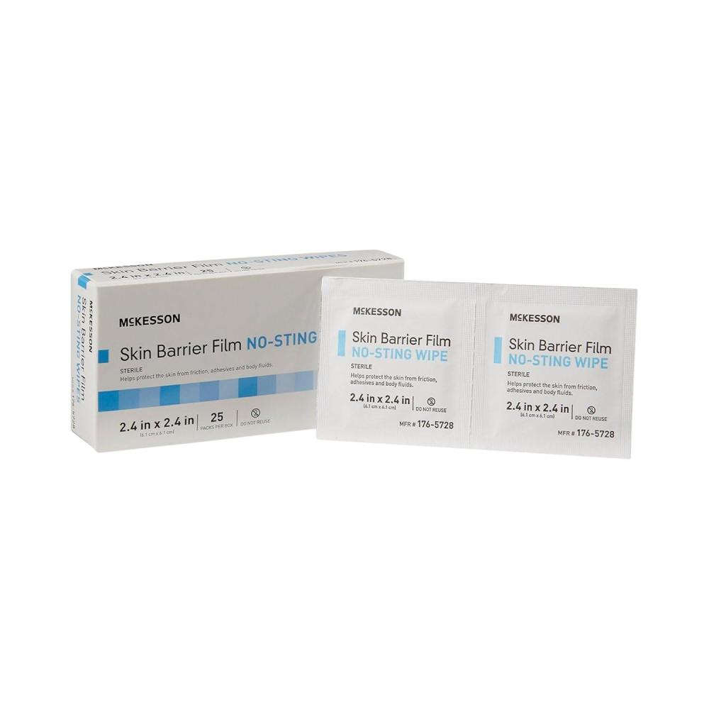 image:imageMcKesson Skin Barrier Film Sterile No Sting Body Wipe Individual Packet 25 Wipes