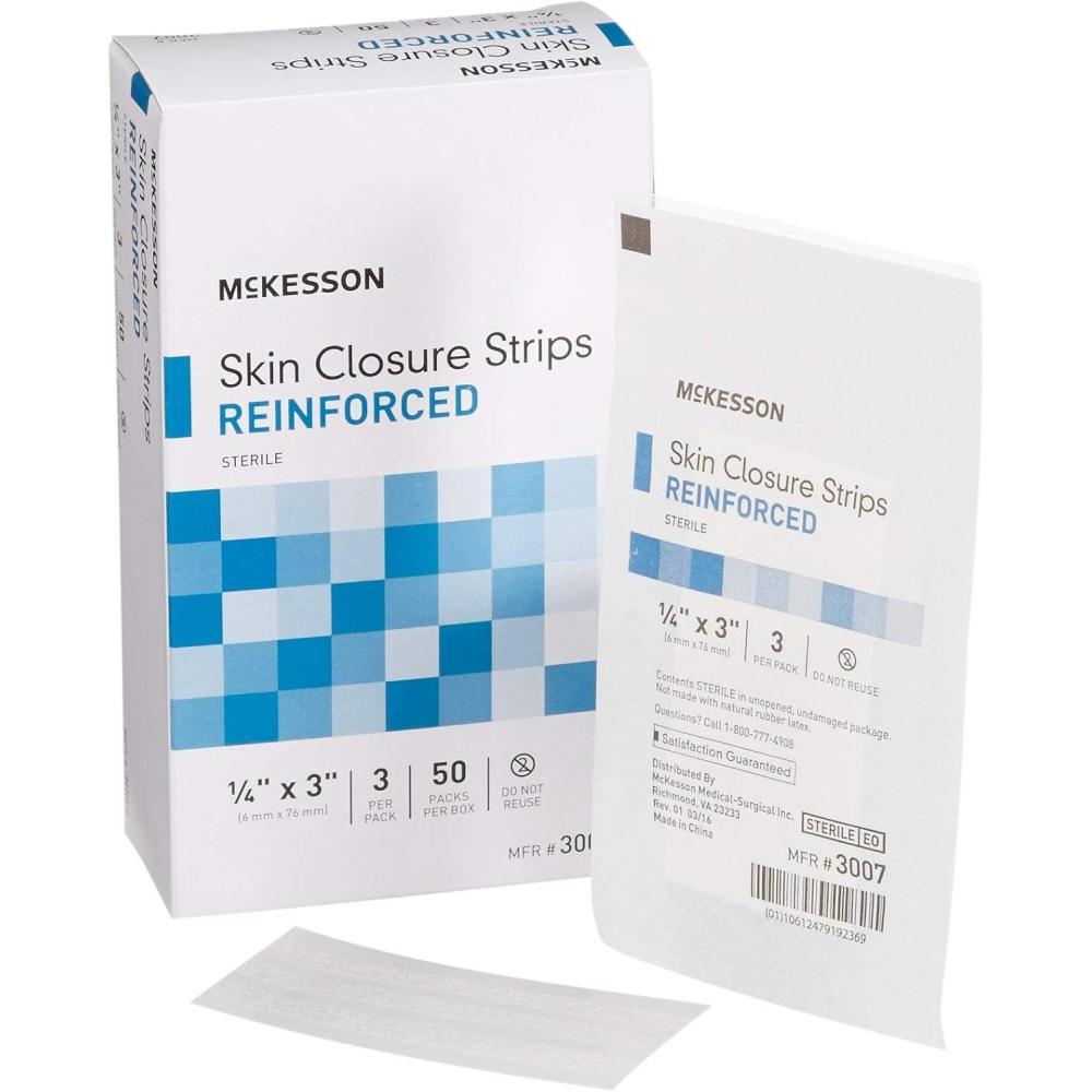 image:imageMcKesson Skin Closure Strips Sterile Reinforced 14 in x 3 in 50 Count