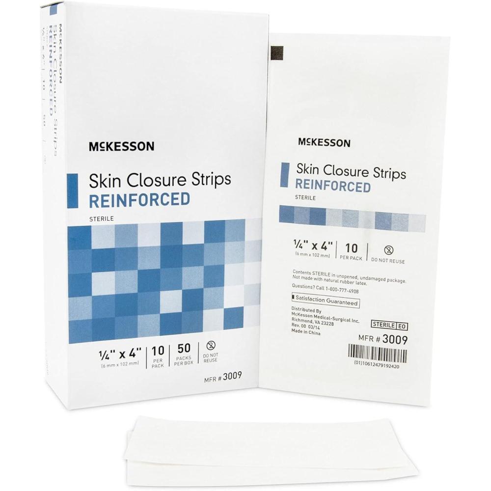 image:imageMcKesson Skin Closure Strips Sterile Reinforced 14 in x 4 in 200 Count