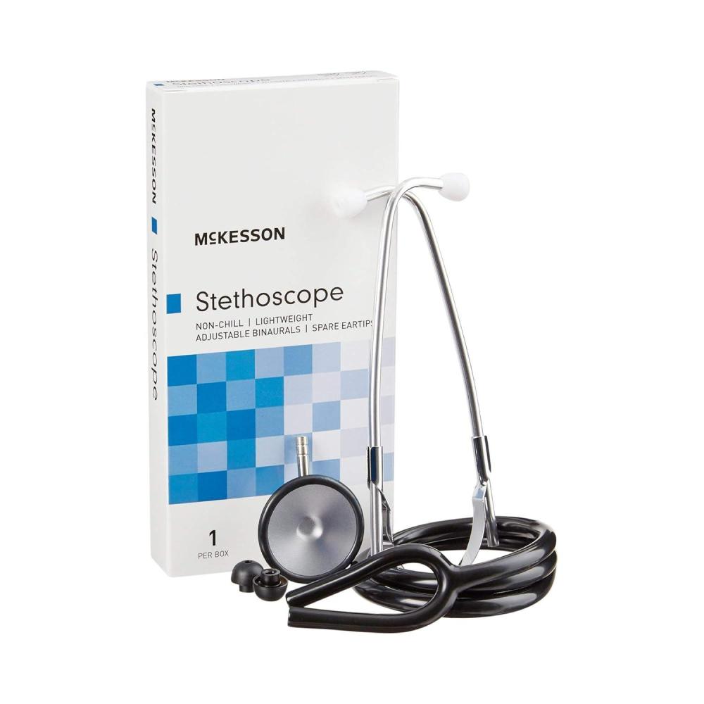 image:imageMcKesson Stethoscope Lightweight Single Head Diaphragm Only Adjustable Binaurals Black 21 in 1 Count