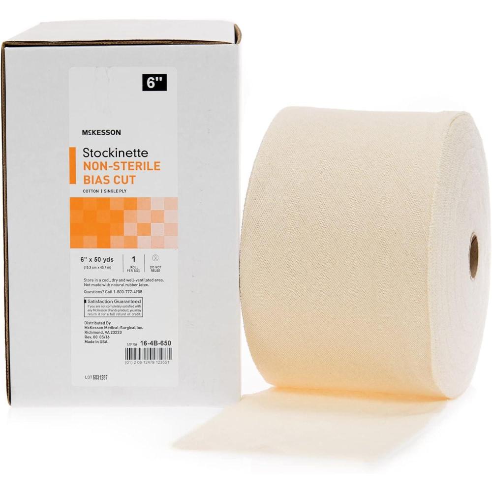 image:imageMcKesson Stockinette Bandage Wrap  Cotton Single Ply NonSterile Bias Cut  Size 2 6 in x 50 yd 1 Count 1 Pack