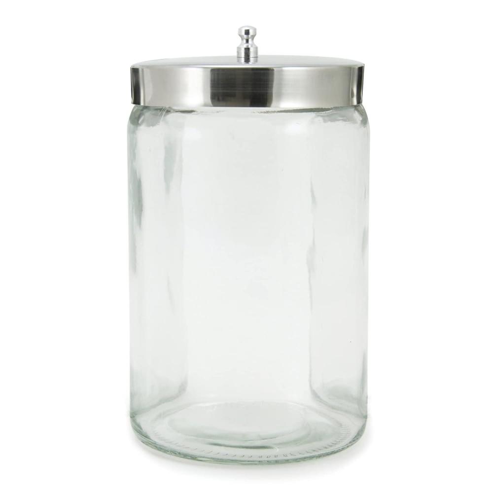 image:imageMcKesson Sundry Glass Jar Stainless Steel Lid Unlabeled 4 14 in x 7 in 1 Count